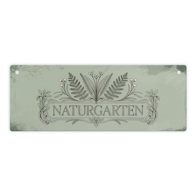Naturgarten Botanischer Garten Metallschild Vintage