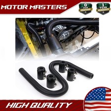 36 Stainless Steel Radiator Hose Kit Black Flexible Coolant Water Hose Kit