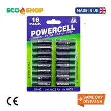 AA Batteries 1.5V 16 Pack Heavy Duty 0.27 per battery