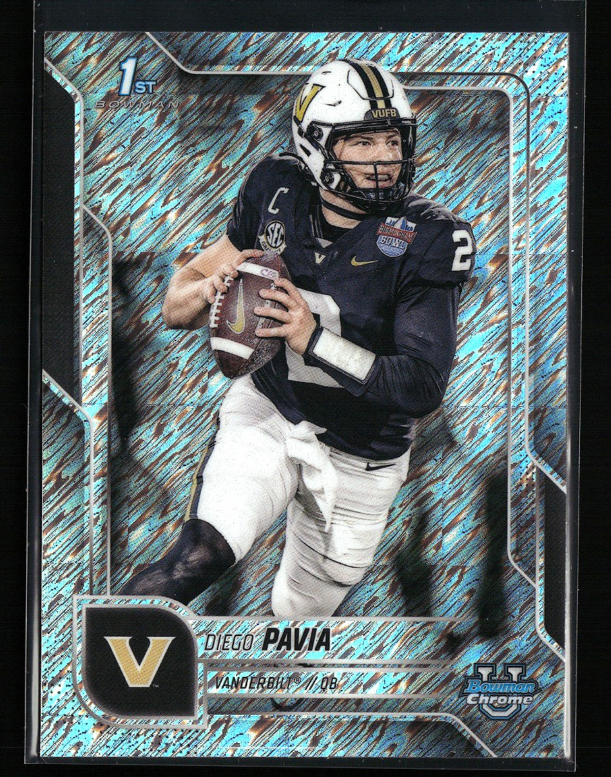 2025 Bowman Chrome University Shimmer Refractors #190 Diego Pavia RC