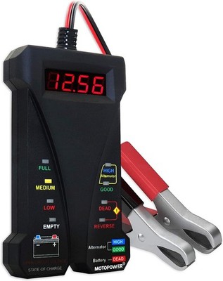 MOTOPOWER 12V Digital Batterietester Voltmeter Ladesystem-Analysator LCD-Display