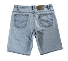 Vintage 90s Levi's 505 Relaxed Fit Denim Shorts Orange Tab Blue Size 38 Vtg