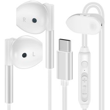 Samsung USB C Headphones Wired for Galaxy A17 A16 5G A15 A36 White-1