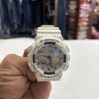 Casio Men's White G-Shock 5081 GA-100A Watch With Purple Hands Vintage Style