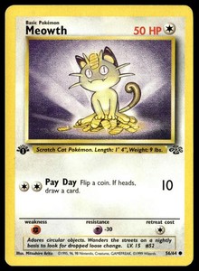 1999 meowth pokemon card value Now Im a little biased because Im somewhat of a Meowth collector. BUT! For under $260 what better value card is there to even buy? , Planning on holding this for a while until jungle and fossil 1st