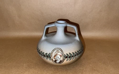 Weller Pottery Antique American Arts & Crafts Dickens Ware Squat Portrait Vase