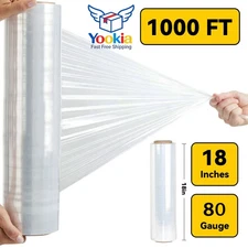 1 Roll Hand Stretch Plastic Film Shrink Pallet Wrap 18" X 1000 FT Heavy Duty
