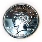 Peace Silver Dollar Tribute Round,  1oz. 999 Fine Silver,  Proof