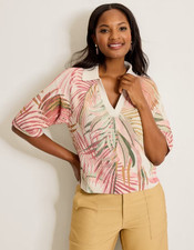 TOMMY BAHAMA Palm Canyon Raglan Sweater Polo, Oatmeal Heather