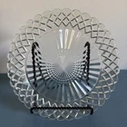 Vintage Anchor Hocking Waterford Waffle Clear Glass 9.5” Dinner Plate USA