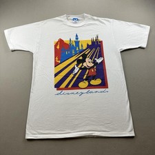 Vintage Disneyland Mickey Mouse T-Shirt Mens Medium White Disney Made in USA 80s