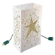 LumaBase Electric Luminaria Kit, Gold Star - Set of 10