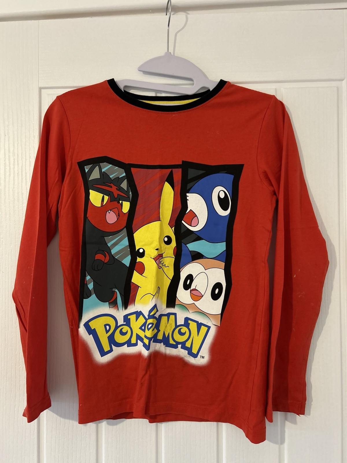 Next T-Shirt Raglan for Boy POKEMON 10 Years Long Sleeve Red
