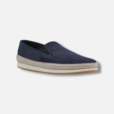 Prada Men's Blue Suede Slip-On Loafers Shoes Size UK:8.5 US:9.5