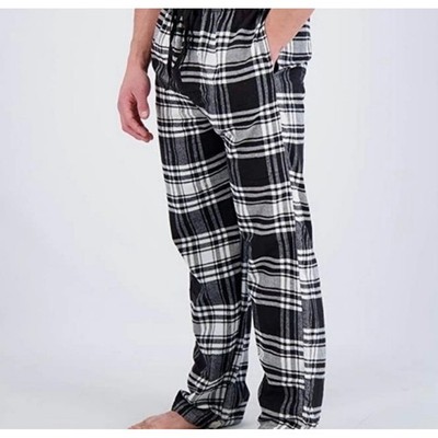Open Trails Mens Pajama Pants Black Plaid Lounge Bottoms XL Drawstring Pockets