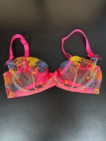 Agent Provocateur Zuri Hot Pink Bra 34D & Suspender Size 3 (UK 10)