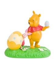 Winnie The Pooh Easter Figurine Disney Piglet Easter Eggs Textured Finish 9x6x8"