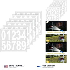 3 Inch Reflective White Mailbox Number Stickers 6 Sets