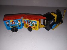 Vintage Comic Express Wind Up Train Tin Toy 9"