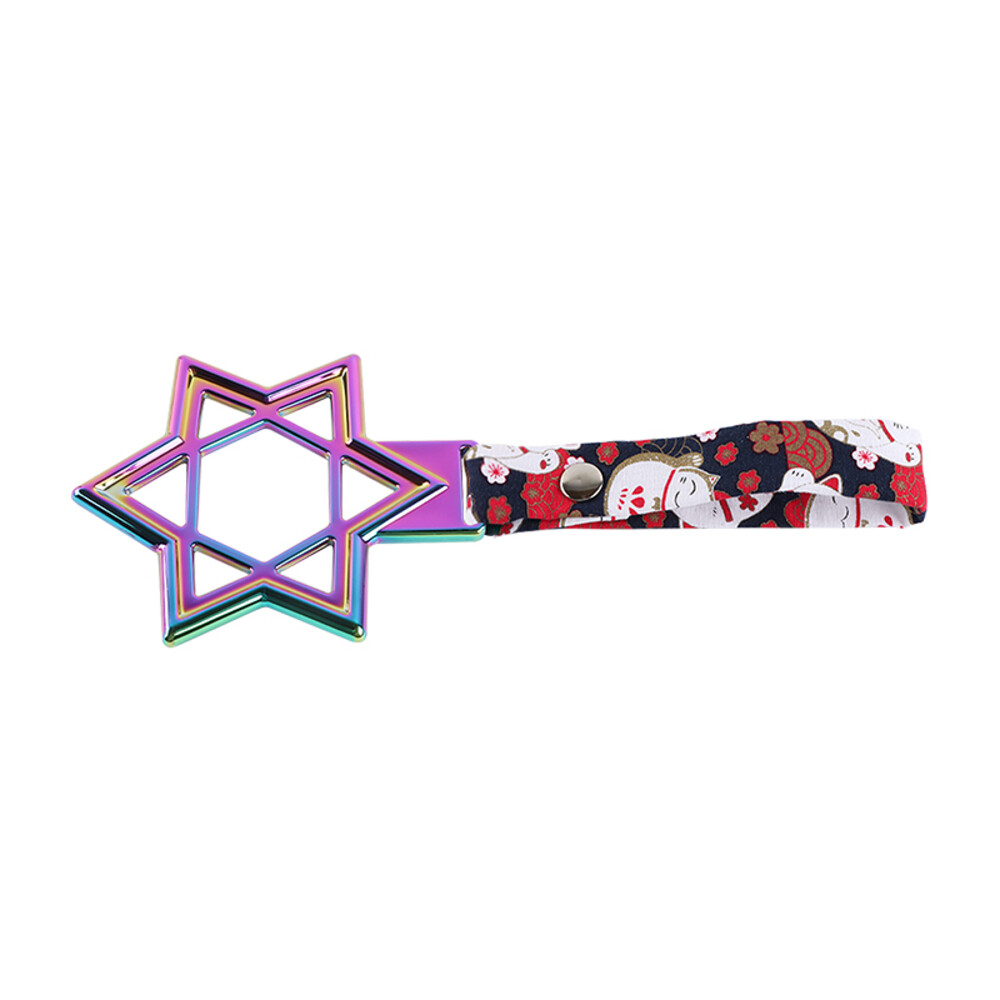 JDM 6 STAR TSURIKAWA Japanese Neo Chrome Ring Car Handle Strap BK