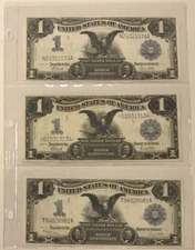 15 Banknotes Pages Large Currency Album Stamps Supersafe 3 Pockets Free USA Post