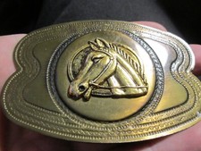 VINTAGE HORSE DESIGN BELT BUCKLE HEAVY GW16