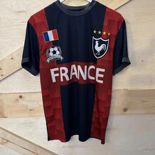 France Soccer Jersey Shirt Men's Large Strike Force Short Sleeve Red Blue White