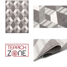 Wohnzimmer Teppiche Modern Geometrisches Muster 300 x400 Grau Schlafzimmer NEU