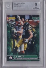 T.J. WATT 2017 Panini Instant RC #19 Green #'d 01/10 BGS 9 Pop 1