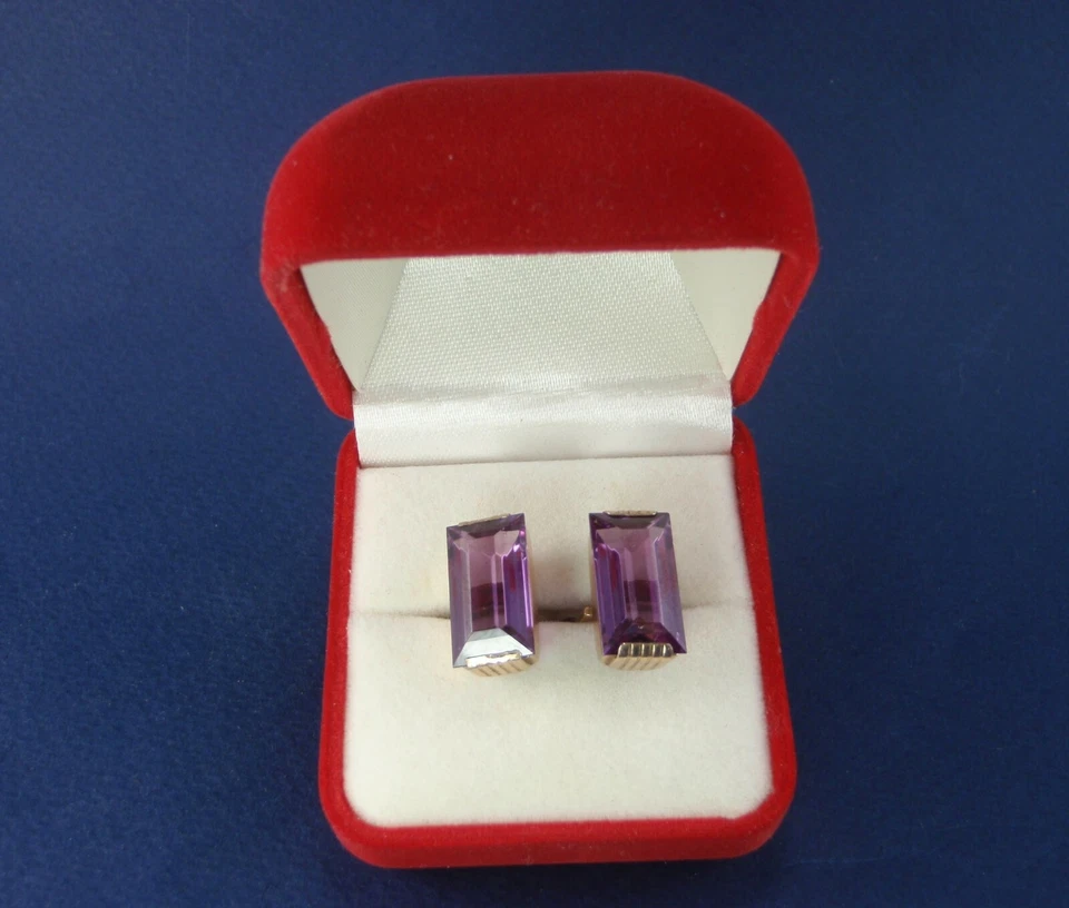 Винтажные запонки СССР камень серебро 875 камень марка Star9g/45ct - Изображение 2 из 4