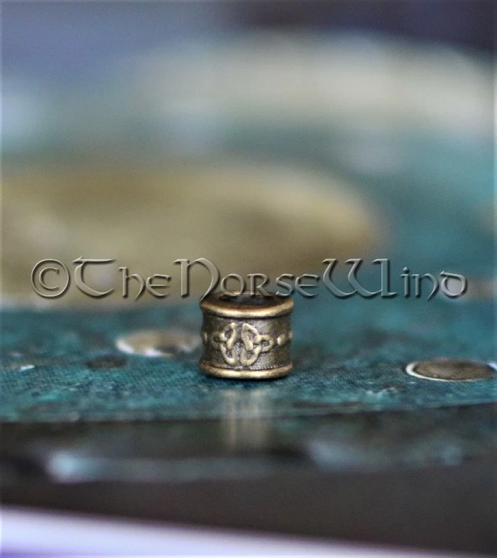 Bartschmuck Wikinger Bartperle 4 Stk Keltische Haar Perlen Bronze Mittelalter - Bild 3 von 4