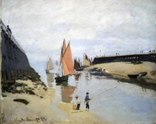 Claude Monet The Harbour at Trouville Giclee Print on Canvas 8x10 Wall Art Decor
