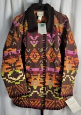 New Cedar Canyon Southwest Aztec Tapestry Jacket Women's Size Large Blanket 2200