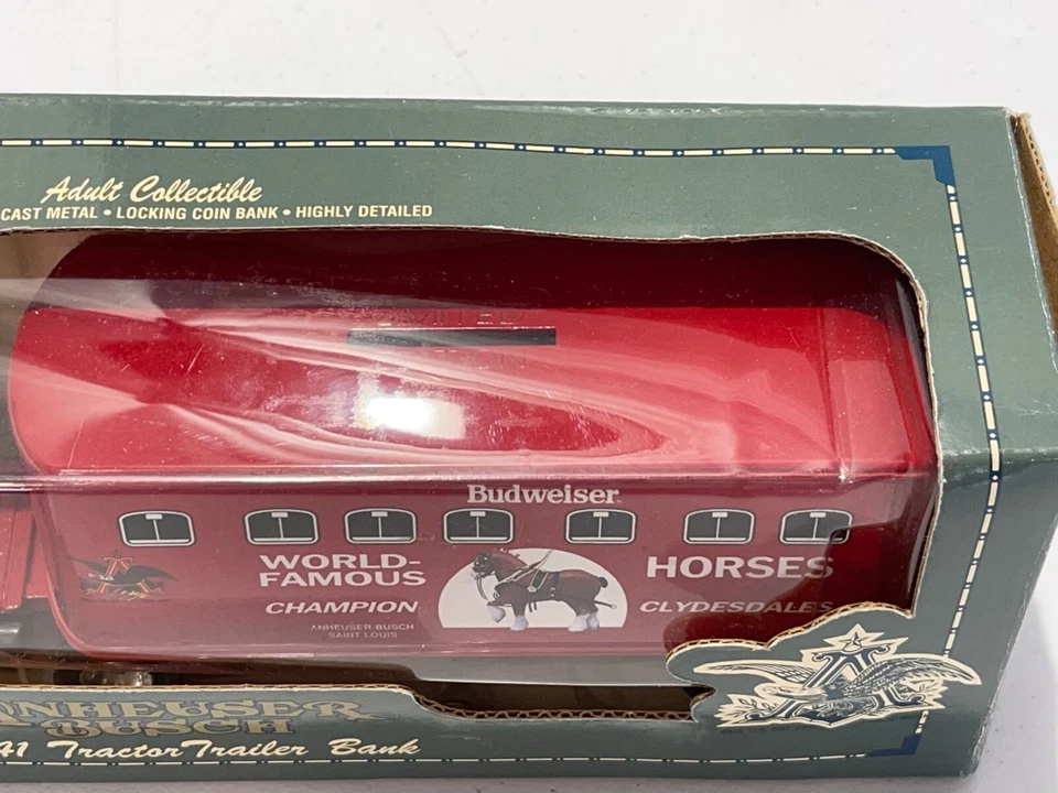 1993 ERTL ANHEUSER BUSCH 1941 TRACTOR TRAILER DIE CAST 1/43 SCALE LOCKING BANK - Image 2 of 4