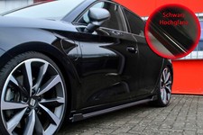 Bi Seitenschweller mit Wing vorne+hinten aus ABS für Seat Leon KL Schwarz Glanz