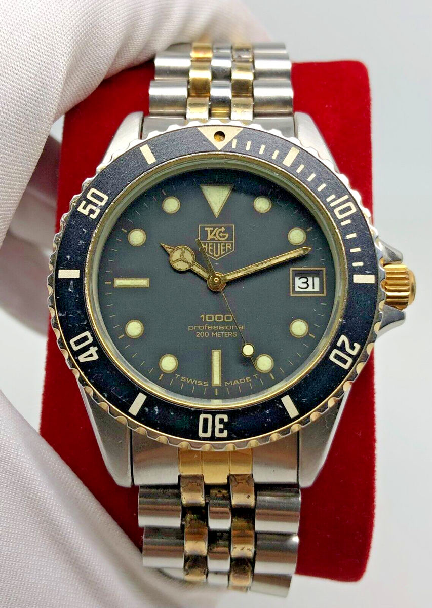 RARE Two Tone Vintage Tag Heuer 1000 Professional 200m RARE Two Tone Vintage Tag Heuer 1000 Professional 200m