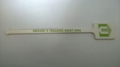 Unigard's Treasure Quest 1982 Swizzle Stick Drink Stirrer Spir-It USA
