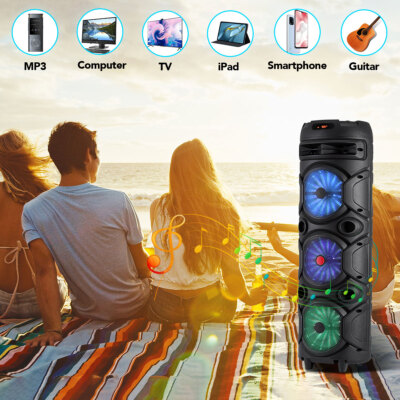 Puremic Bluetooth Karaoke Speaker With Lights - Waterproof Portable Party Machine