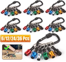 Lots 1/4" Hex Shank Quick Release Keychain Screwdriver Drill Bit Holder Bit Set