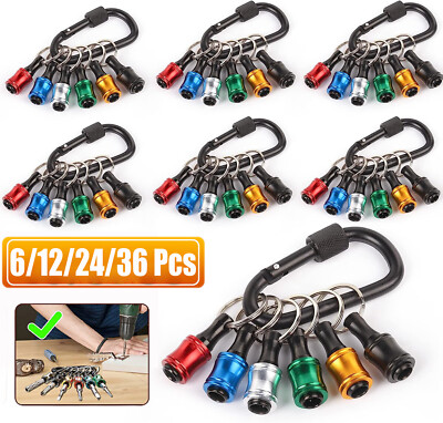 Lots 1/4'' Hex Shank Quick Release Keychain Screwdriver Drill Bit Holder Bit Set