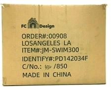 FC Design Inflatable Pool JM-SWIM300, 8.6' x 5.7' Blue Rectangle w/ Air Pump