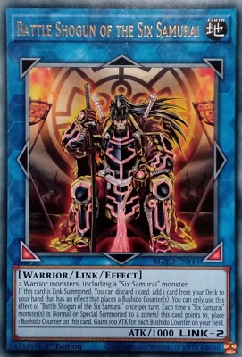 MGED-DE143 KAMPFSHOGUN DER SECHS SAMURAI RARE 1.AUFLAGE YuGiOh KARTE