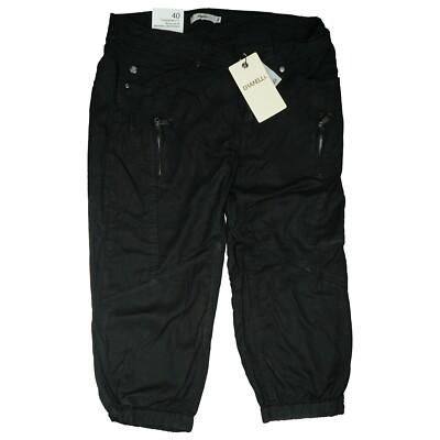 DRANELLA women's pants short capri Bermuda short summer cargo zip 40 L black New
