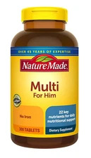 Nature Made Multivitamin For Him for men with 22 key nutrients 300 Tablets