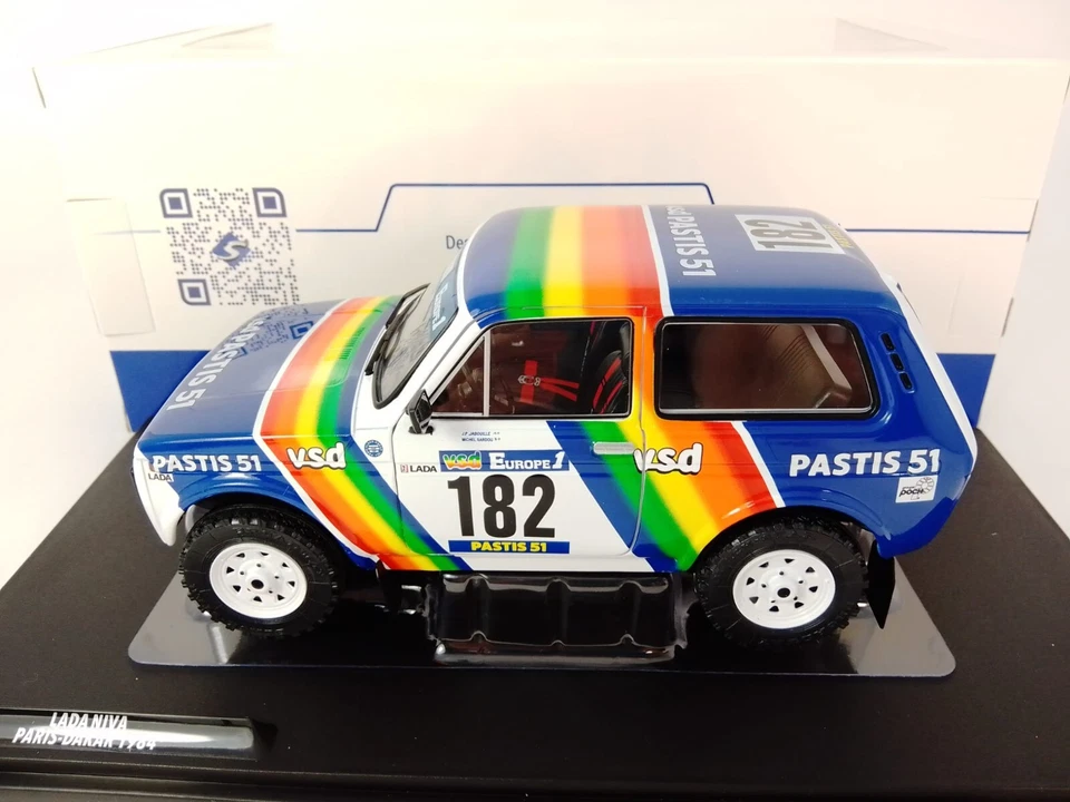 Solido Lada Niva #182 Jabouille - Sardou Paris Dakar 1984 1/18 S1807305 - Immagine 3 di 4