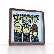 Gustavsberg Karneval "Three Ladies" Ashtray/Dish/Trinket Decor Art Piece Sweden 