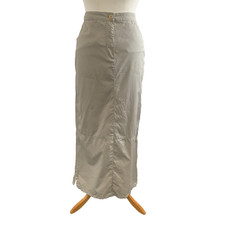 Vintage 1990s ESPRIT Skirt Long Side Zipper MILITARY Beige 90s Y2K Skirt 12