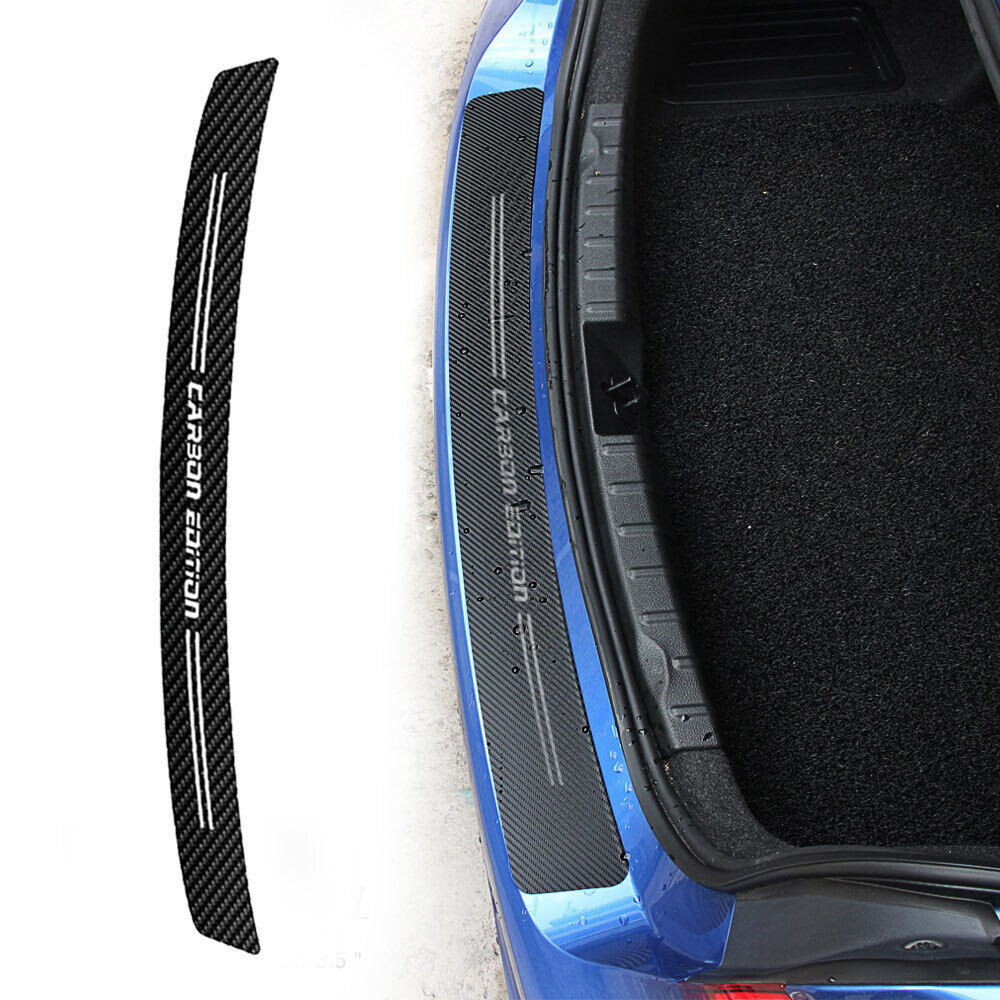 100cm Accessories Car Trunk Guard Plate Sticker Moulding Trim Carbon Fiber Film