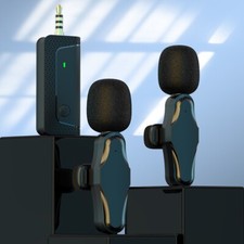 30 Meters Barrier-free Connection Wireless Lavalier Microphone for Phone Camera