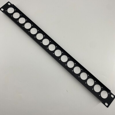 1U Single Space Rack Panel W/16 XLR CutOuts For NL8, NL4 Speakon Connectors 19''
